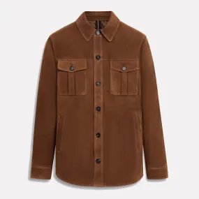 100% Suede Shirt Jacket / Tobacco