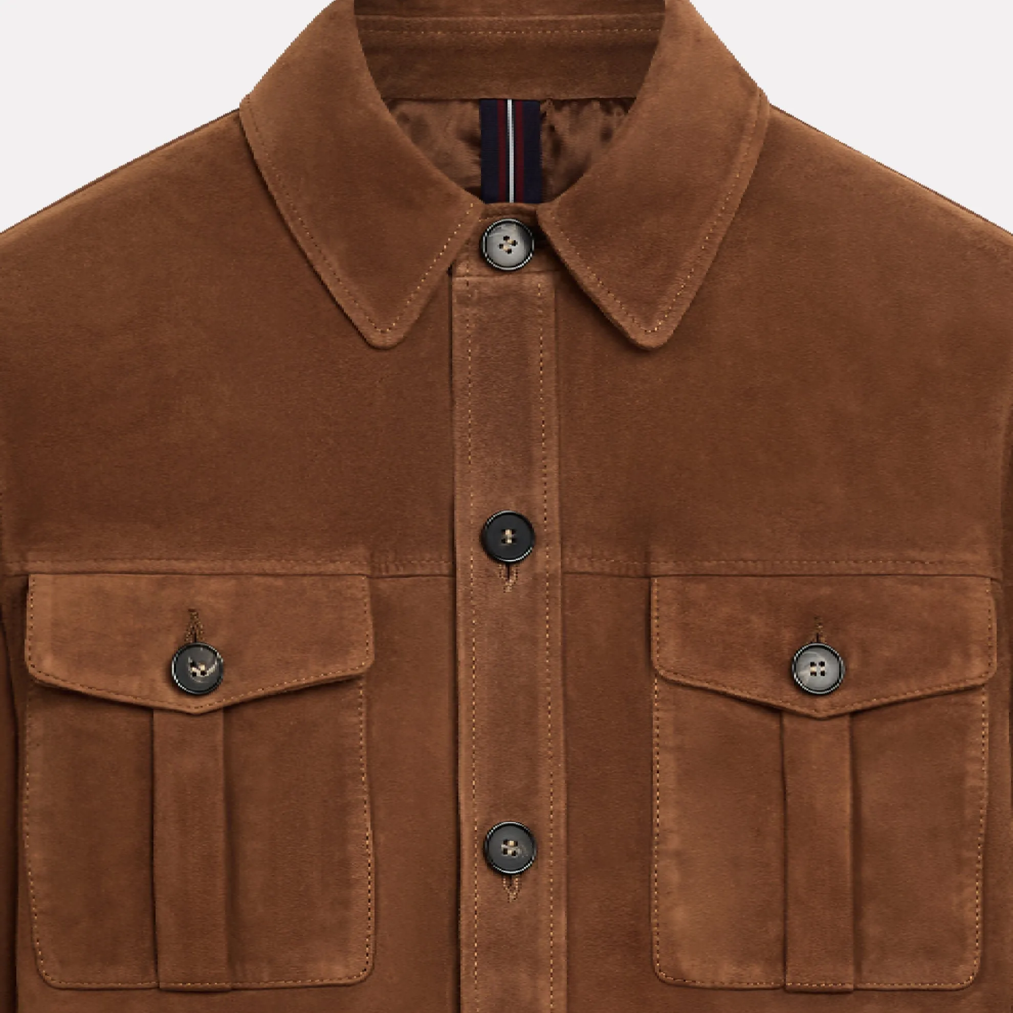 100% Suede Shirt Jacket / Tobacco