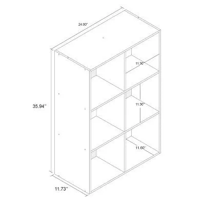 11" 6 Cube Organizer Shelf Espresso - Room Essentials