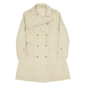 17 Belted Womens Trench Coat Beige 90s M