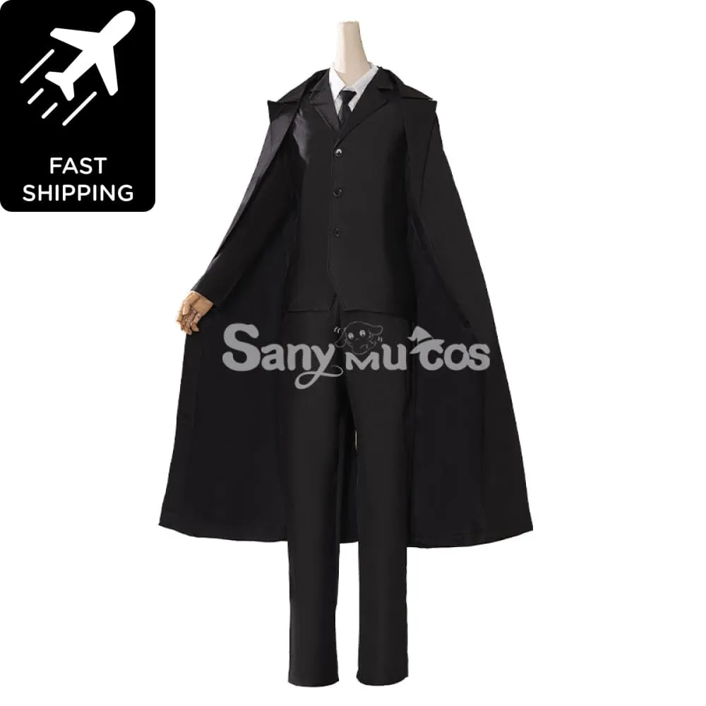 【48H To Ship】Anime Bungo Stray Dogs Dazai Osamu Classical Black Long Coat Suit Cosplay Costume