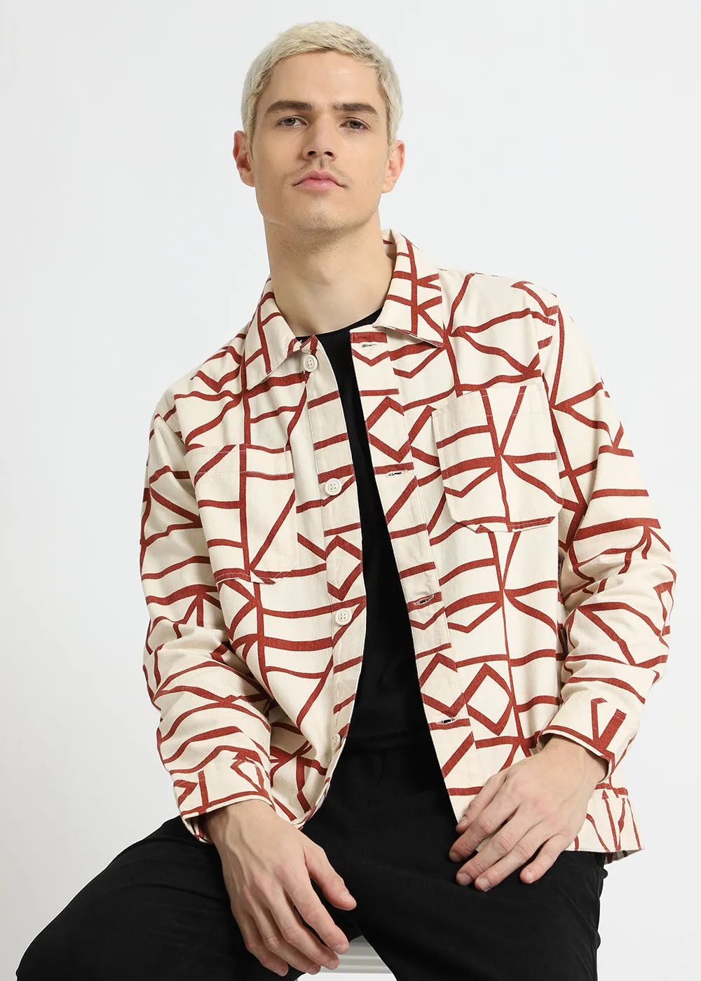 Abstract Print Summer Jacket