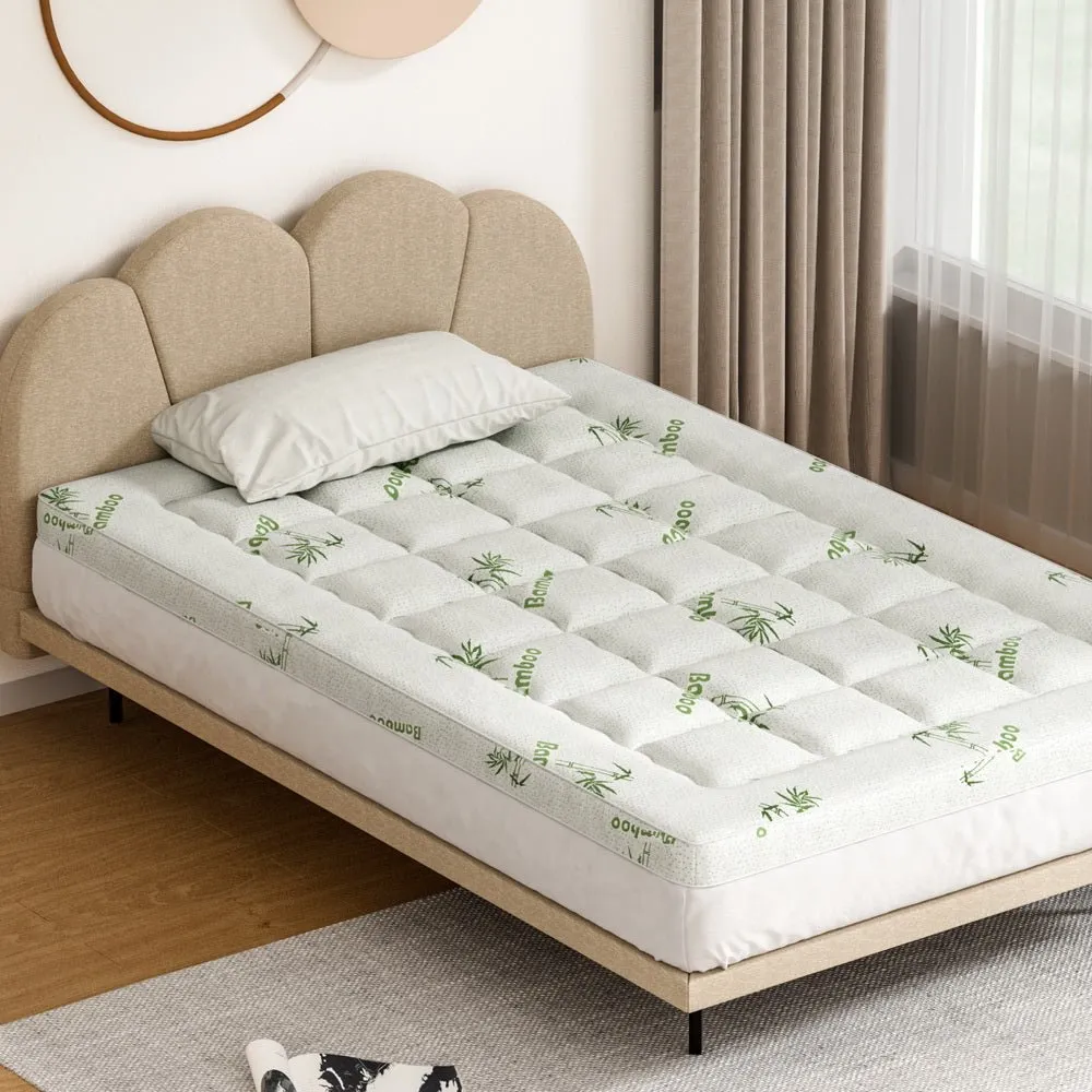 Bamboo Pillowtop Mattress Topper 7.5cm Thickness - King Single