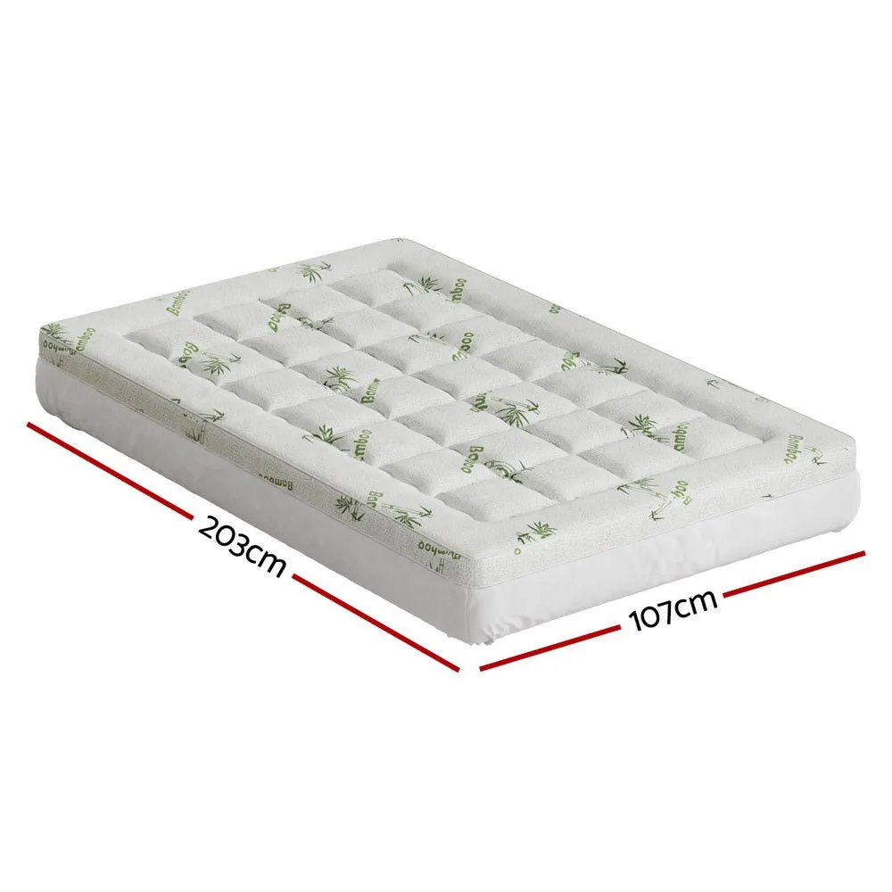 Bamboo Pillowtop Mattress Topper 7.5cm Thickness - King Single