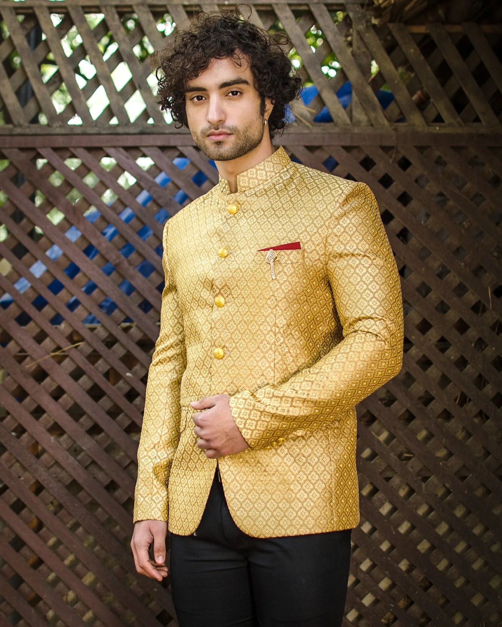 Banarasi Rayon Cotton Beige Blazer