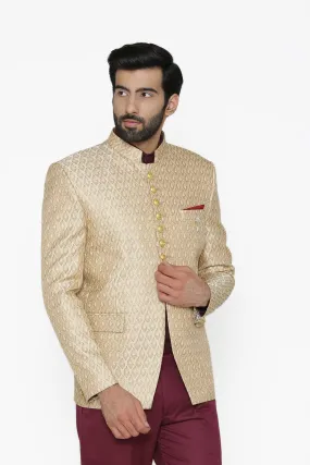 Banarasi Rayon Cotton Beige Blazer