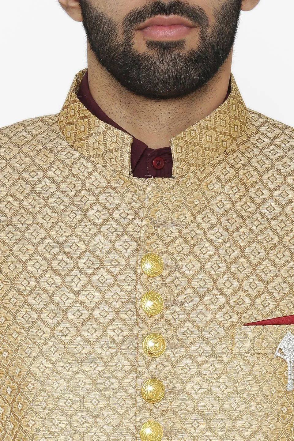 Banarasi Rayon Cotton Beige Blazer