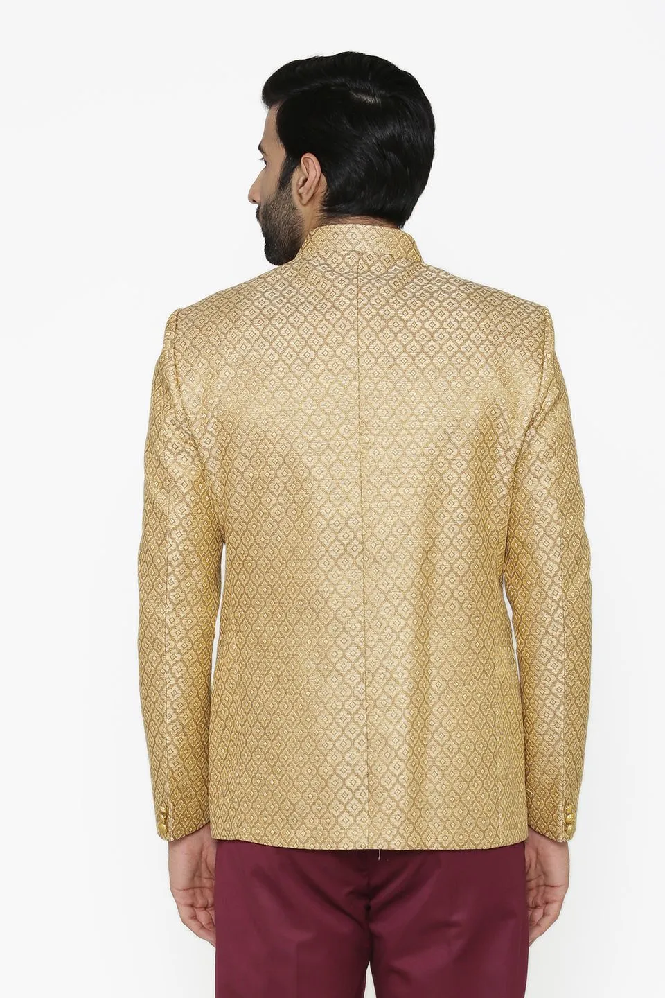 Banarasi Rayon Cotton Beige Blazer