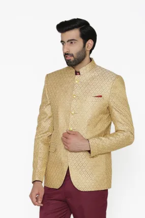 Banarasi Rayon Cotton Beige Blazer