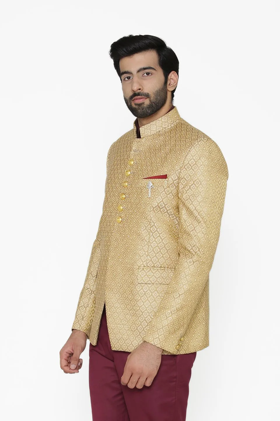 Banarasi Rayon Cotton Beige Blazer