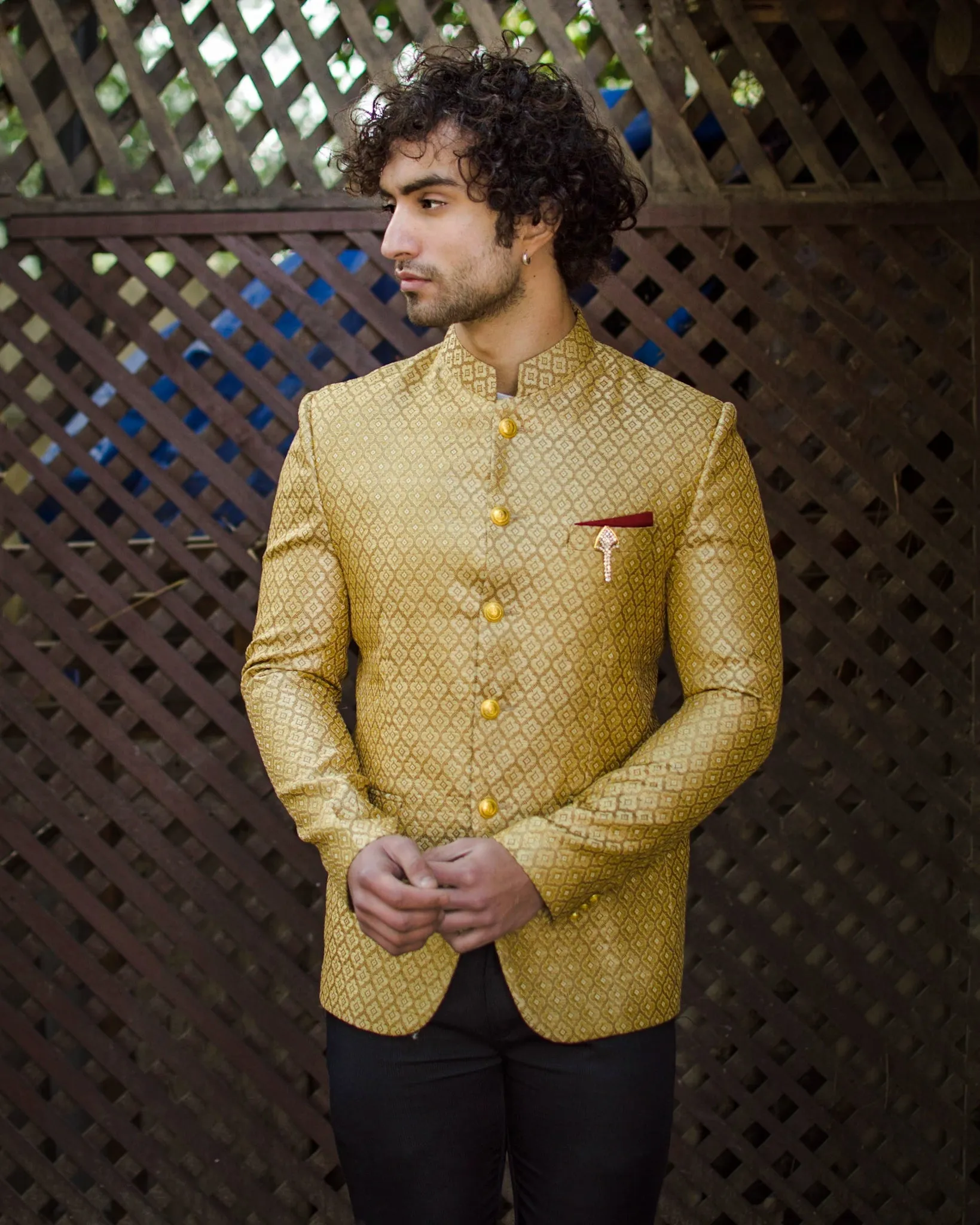 Banarasi Rayon Cotton Beige Blazer