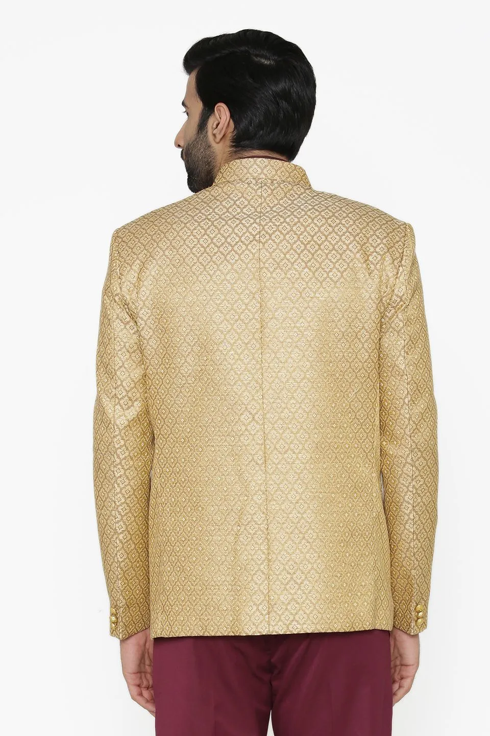 Banarasi Rayon Cotton Beige Blazer