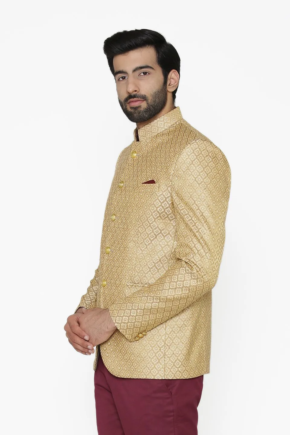 Banarasi Rayon Cotton Beige Blazer