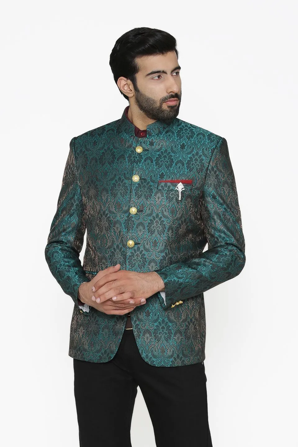 Banarasi Rayon Cotton Blue Blazer