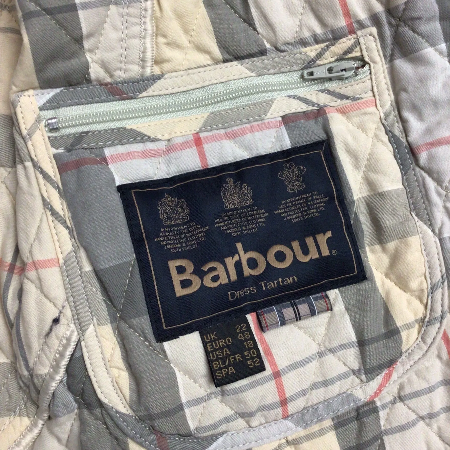 Barbour Cream Spring Annandale Quilted Jacket Size 22