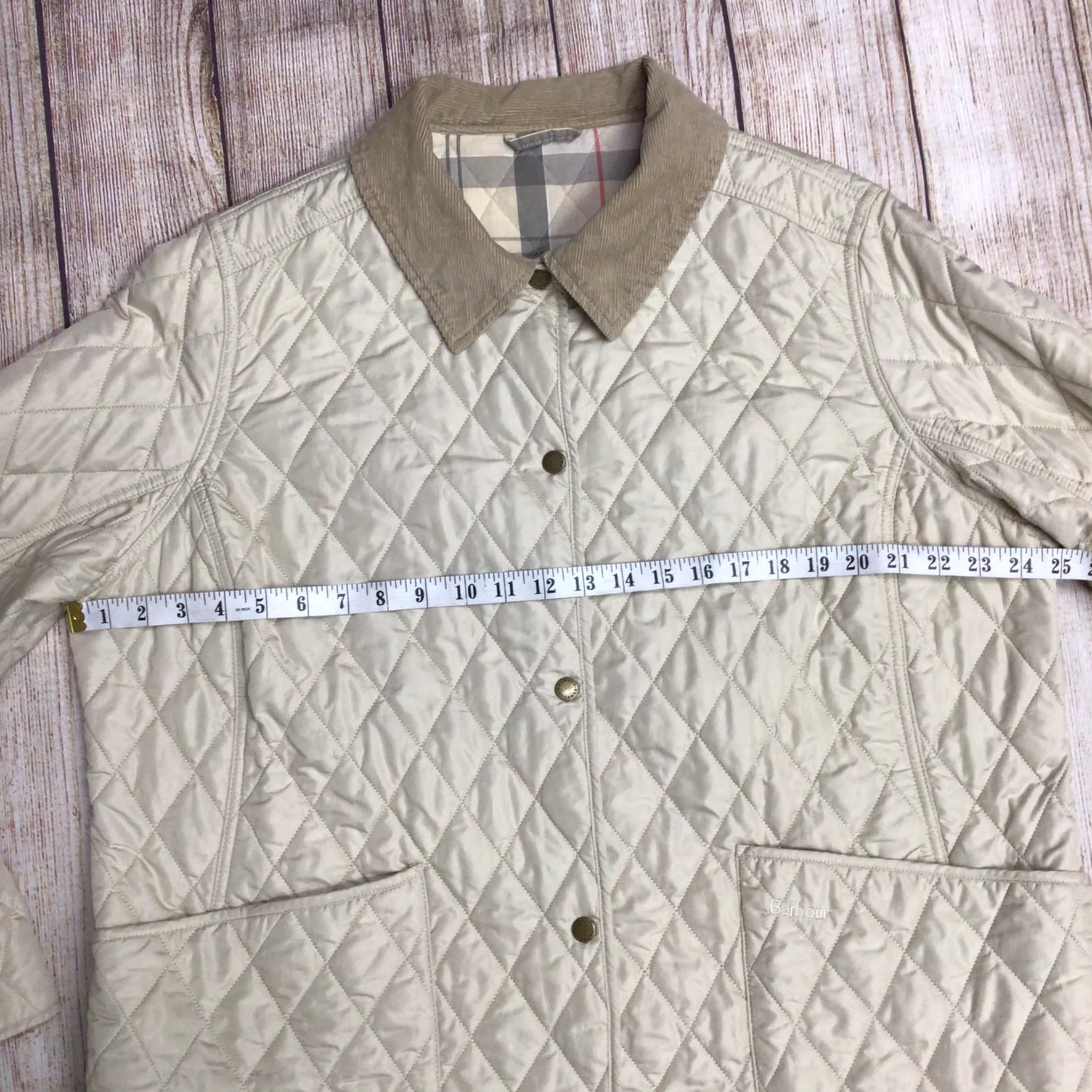 Barbour Cream Spring Annandale Quilted Jacket Size 22