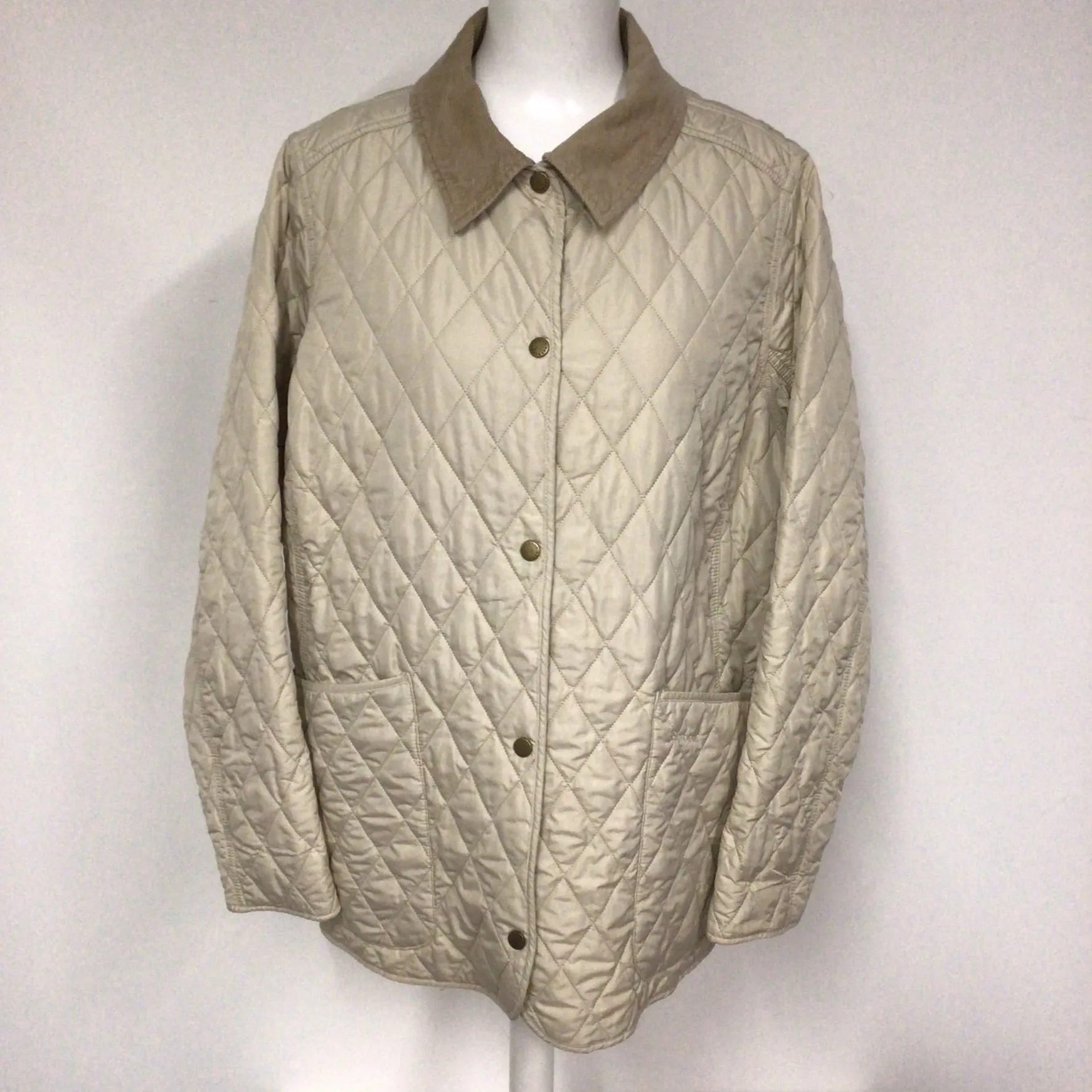 Barbour Cream Spring Annandale Quilted Jacket Size 22