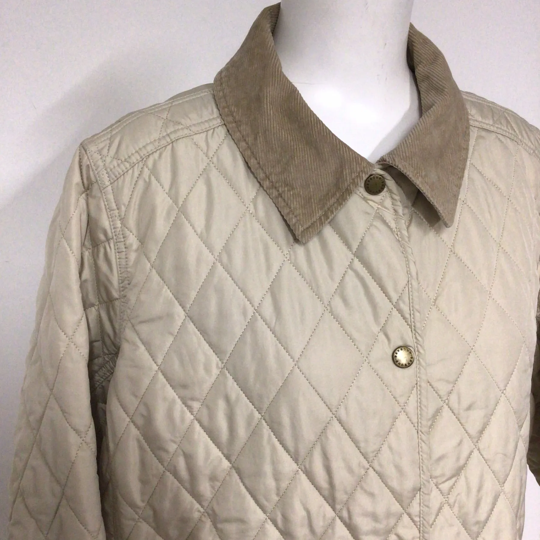 Barbour Cream Spring Annandale Quilted Jacket Size 22