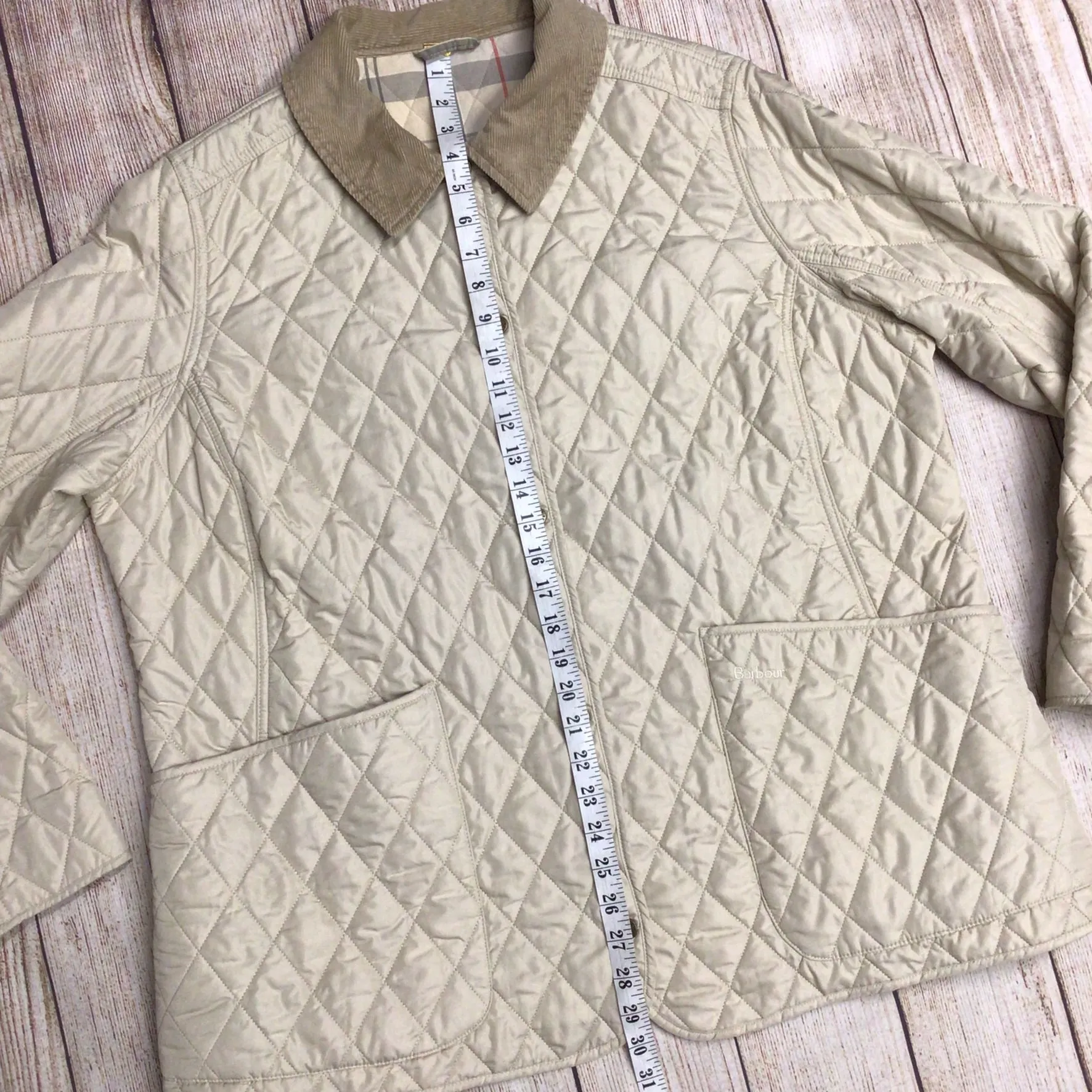 Barbour Cream Spring Annandale Quilted Jacket Size 22