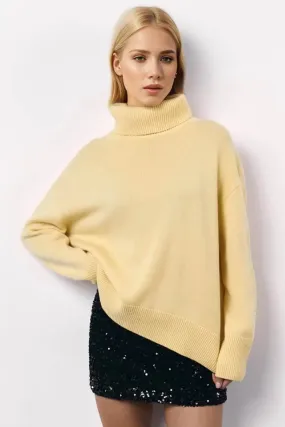 Basic Bae Turtleneck Long Sleeve Dropped Shoulder Sweater