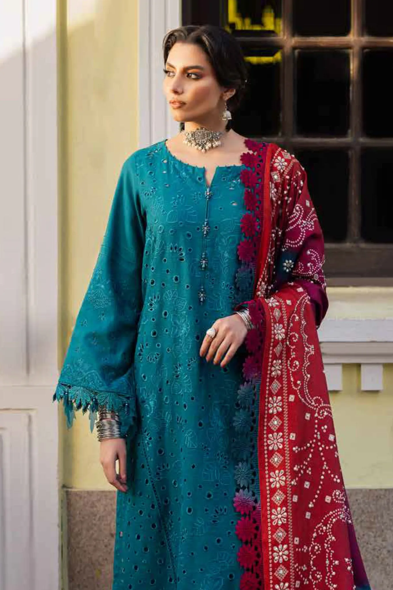 Bazar By Nureh Unstitched 3 Piece Khaddar With Shawl Collection'2024-NE-112