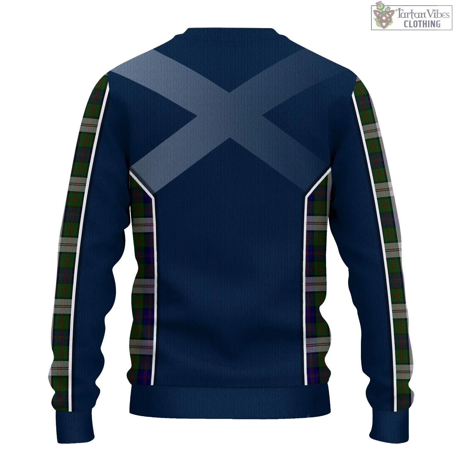 Blair Dress Tartan Knitted Sweatshirt with Family Crest and Scottish Thistle Vibes Sport Style