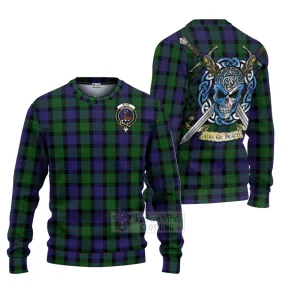 Blair Tartan Ugly Sweater with Family Crest Celtic Skull Style