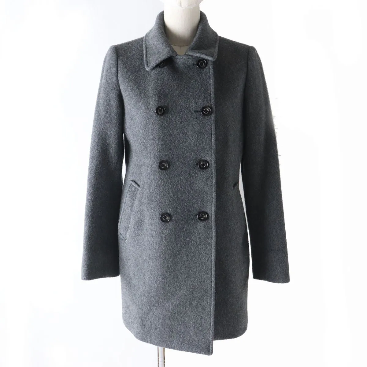 BlancVert Wool Hooded Peacoat Long Coat Women