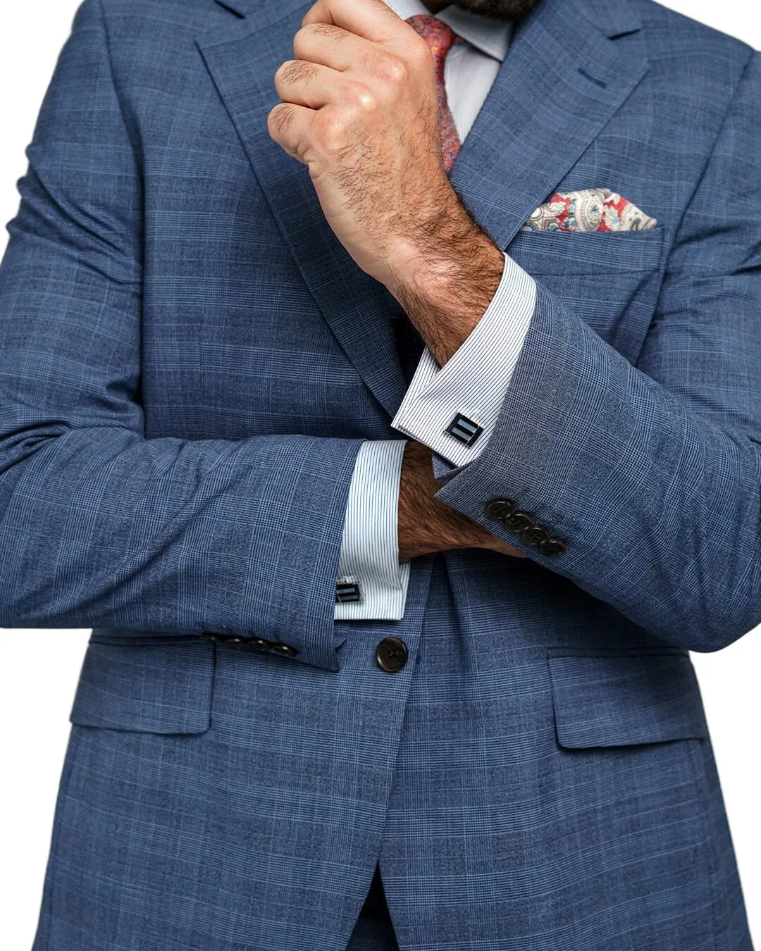 Blue Mouline Check Suit