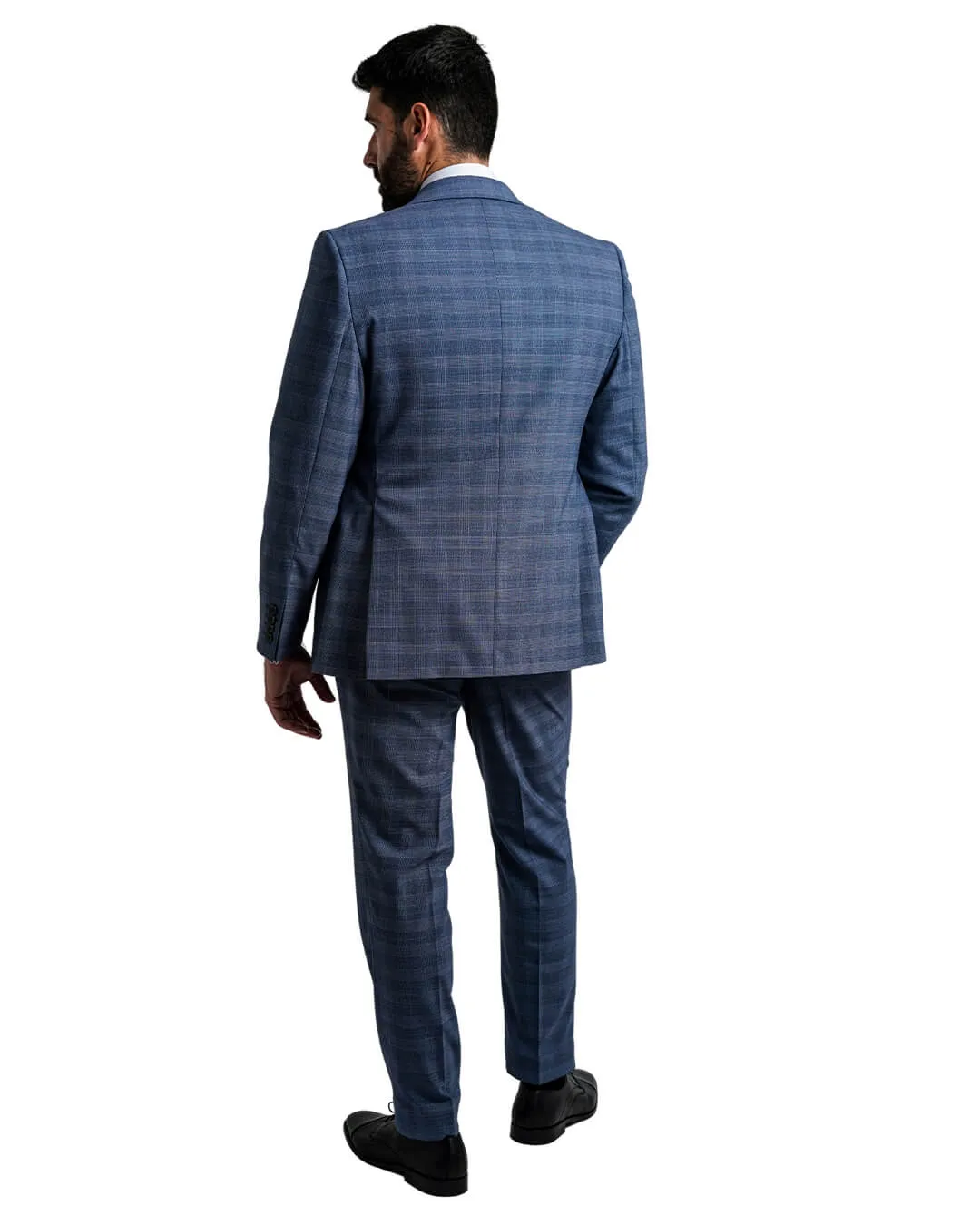 Blue Mouline Check Suit