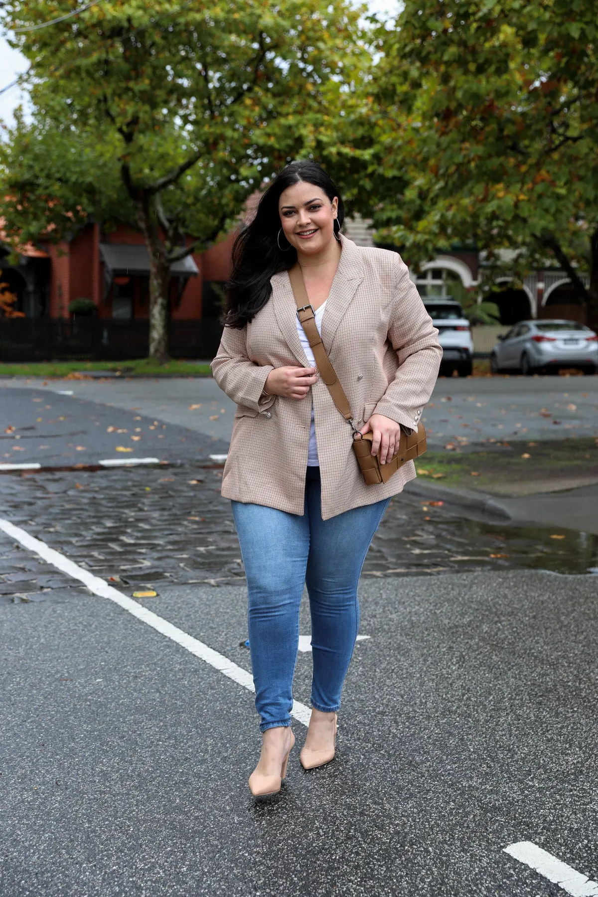 Boyfriend Blazer - Beige Check