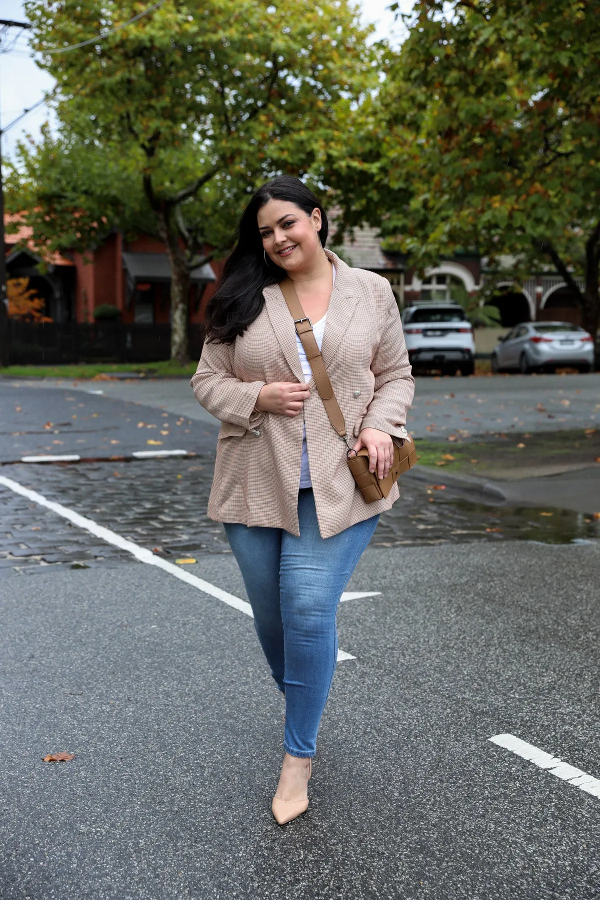 Boyfriend Blazer - Beige Check