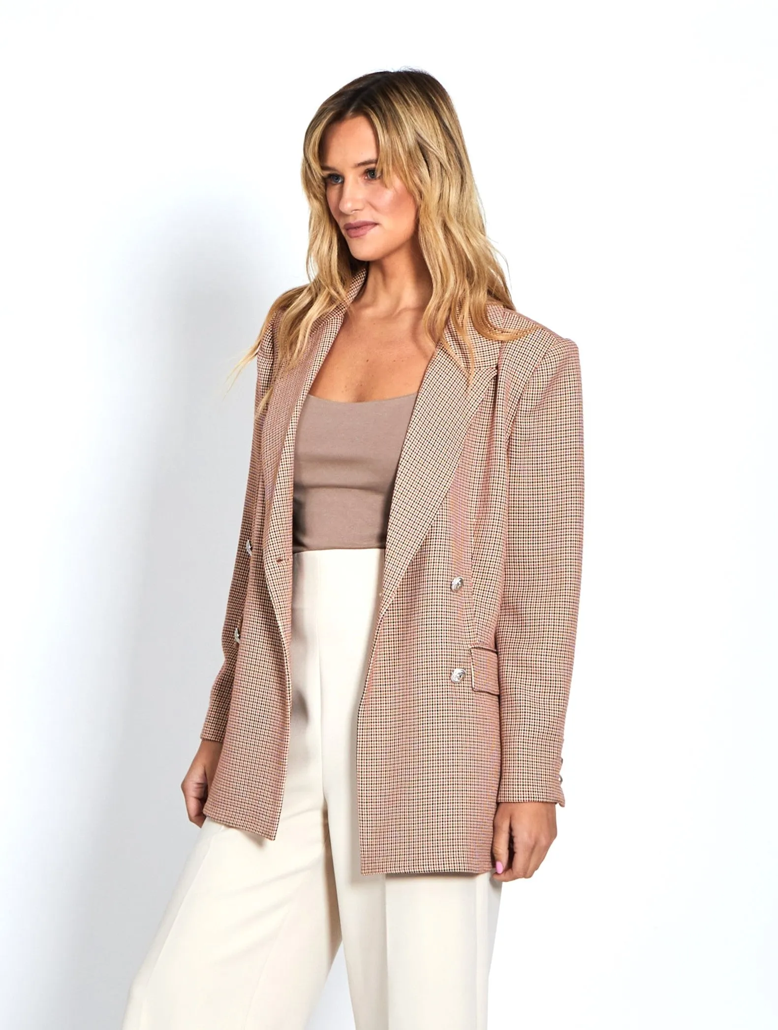 Boyfriend Blazer - Beige Check