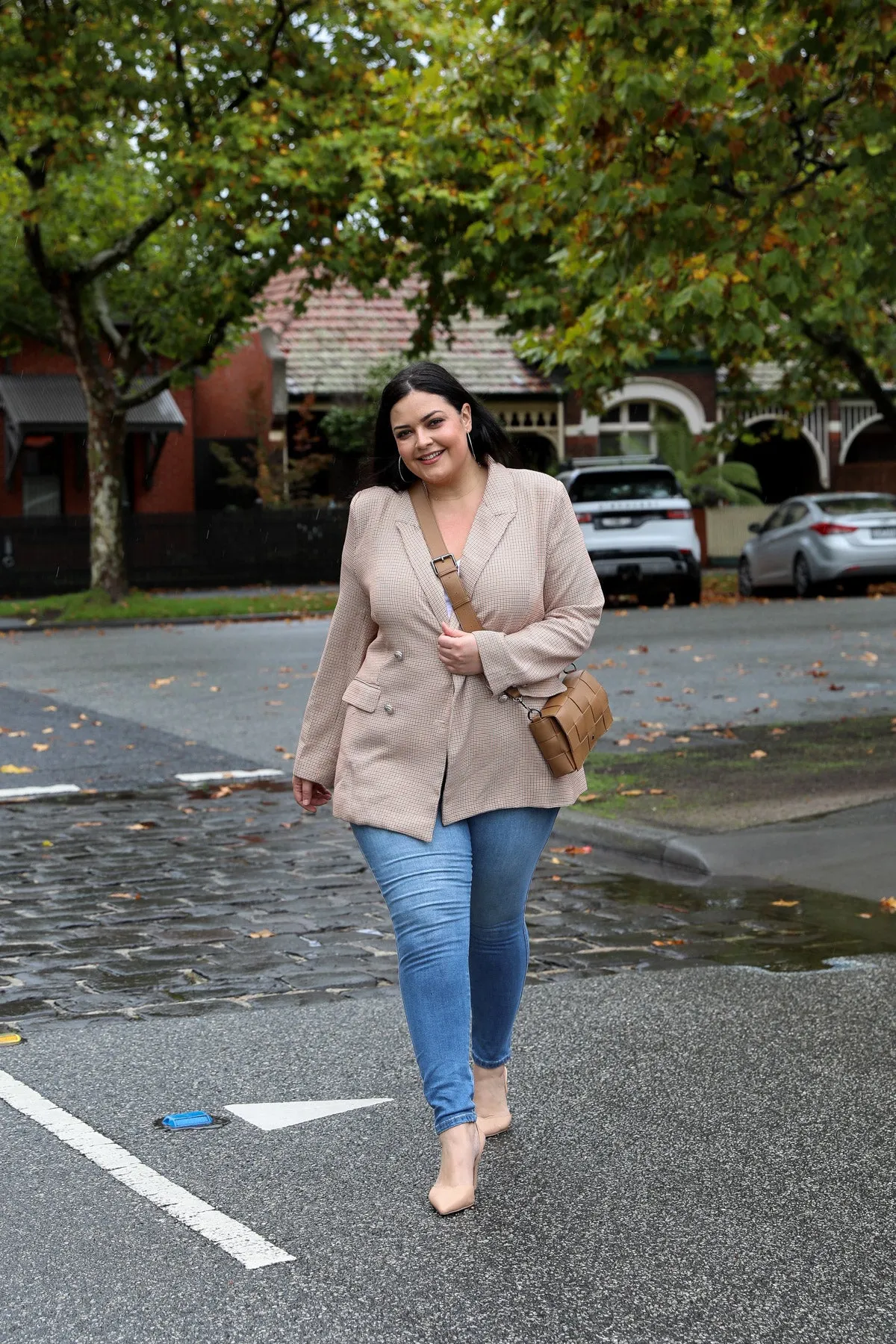 Boyfriend Blazer - Beige Check