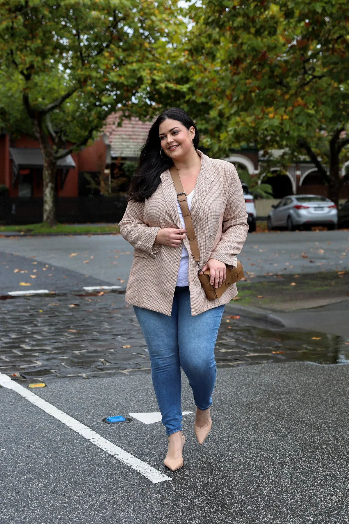 Boyfriend Blazer - Beige Check