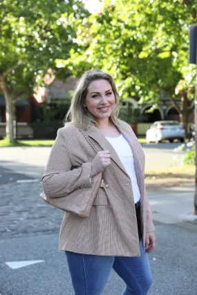 Boyfriend Blazer - Beige Check