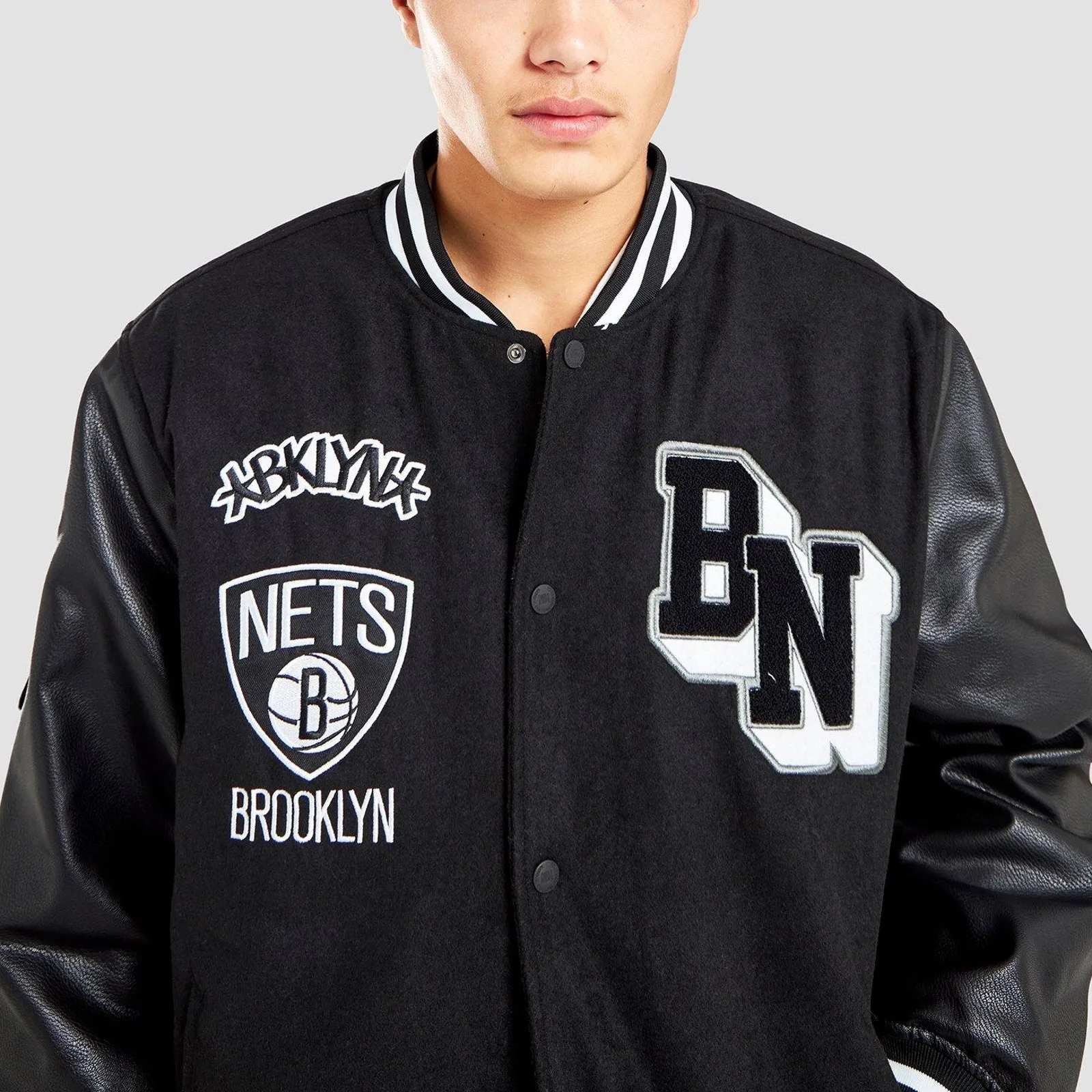 Brooklyn Nets Aberdeen Letterman NBA Essentials Jacket by Mitchell & Ness