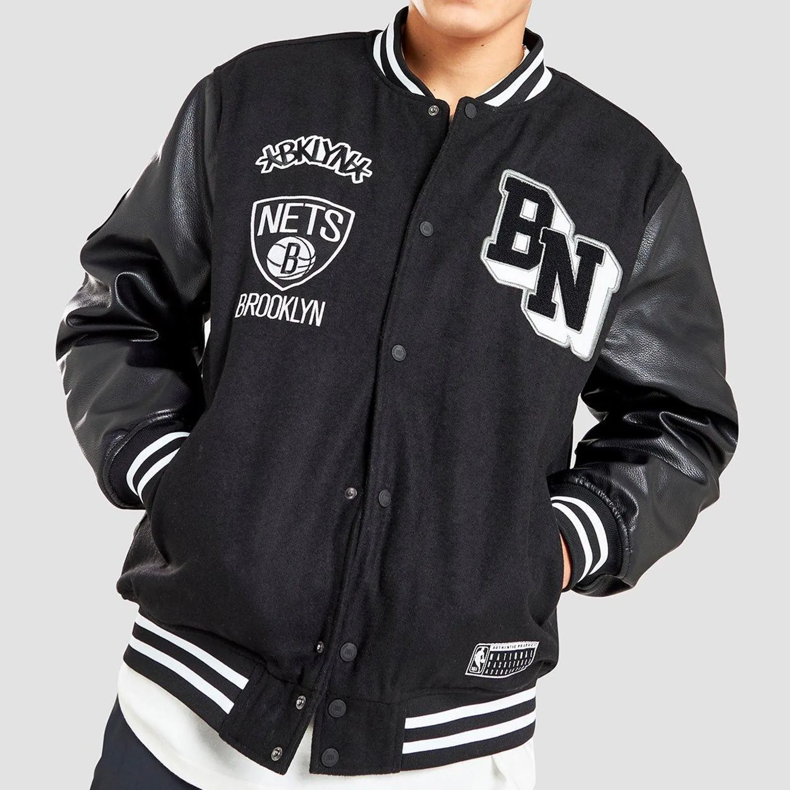 Brooklyn Nets Aberdeen Letterman NBA Essentials Jacket by Mitchell & Ness