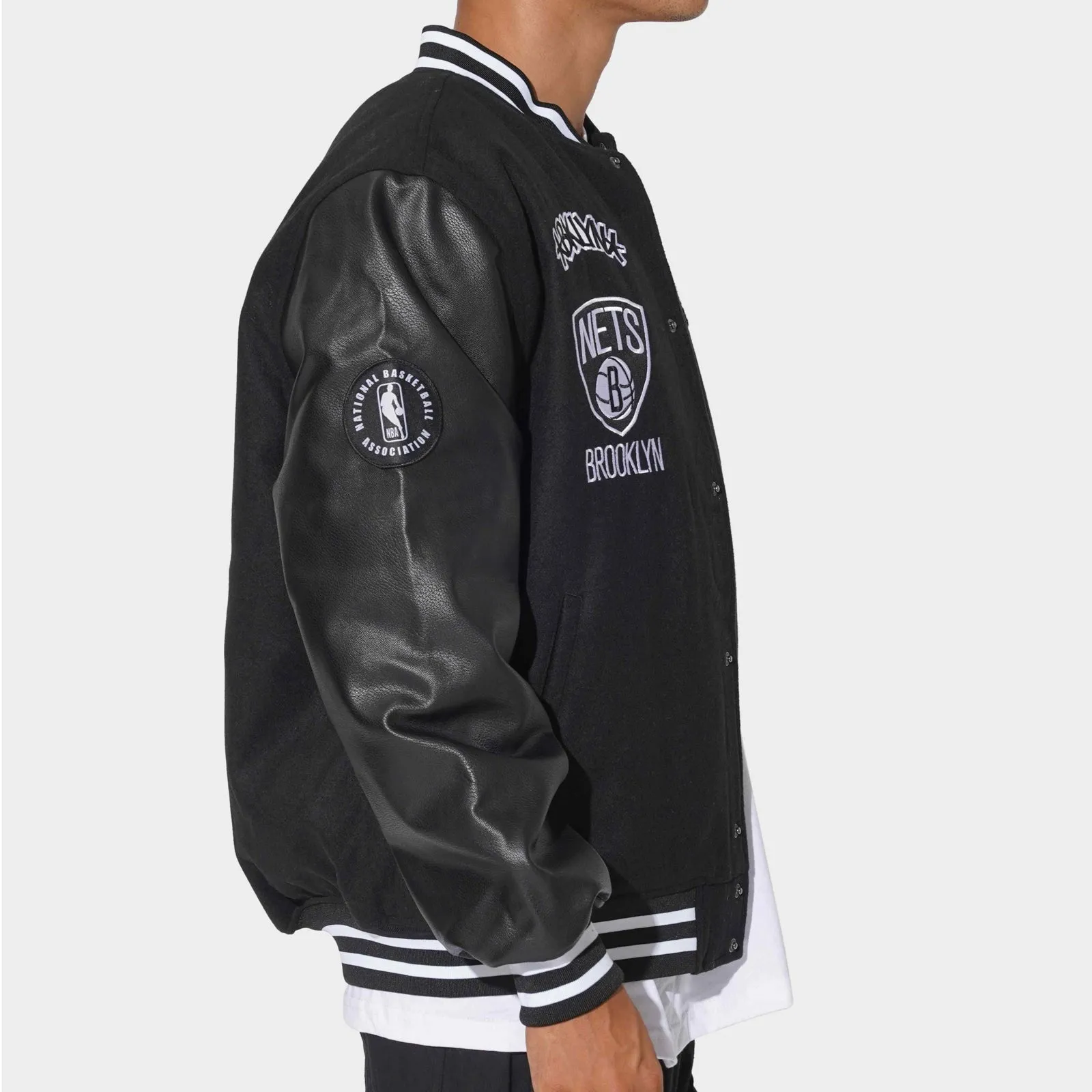 Brooklyn Nets Aberdeen Letterman NBA Essentials Jacket by Mitchell & Ness