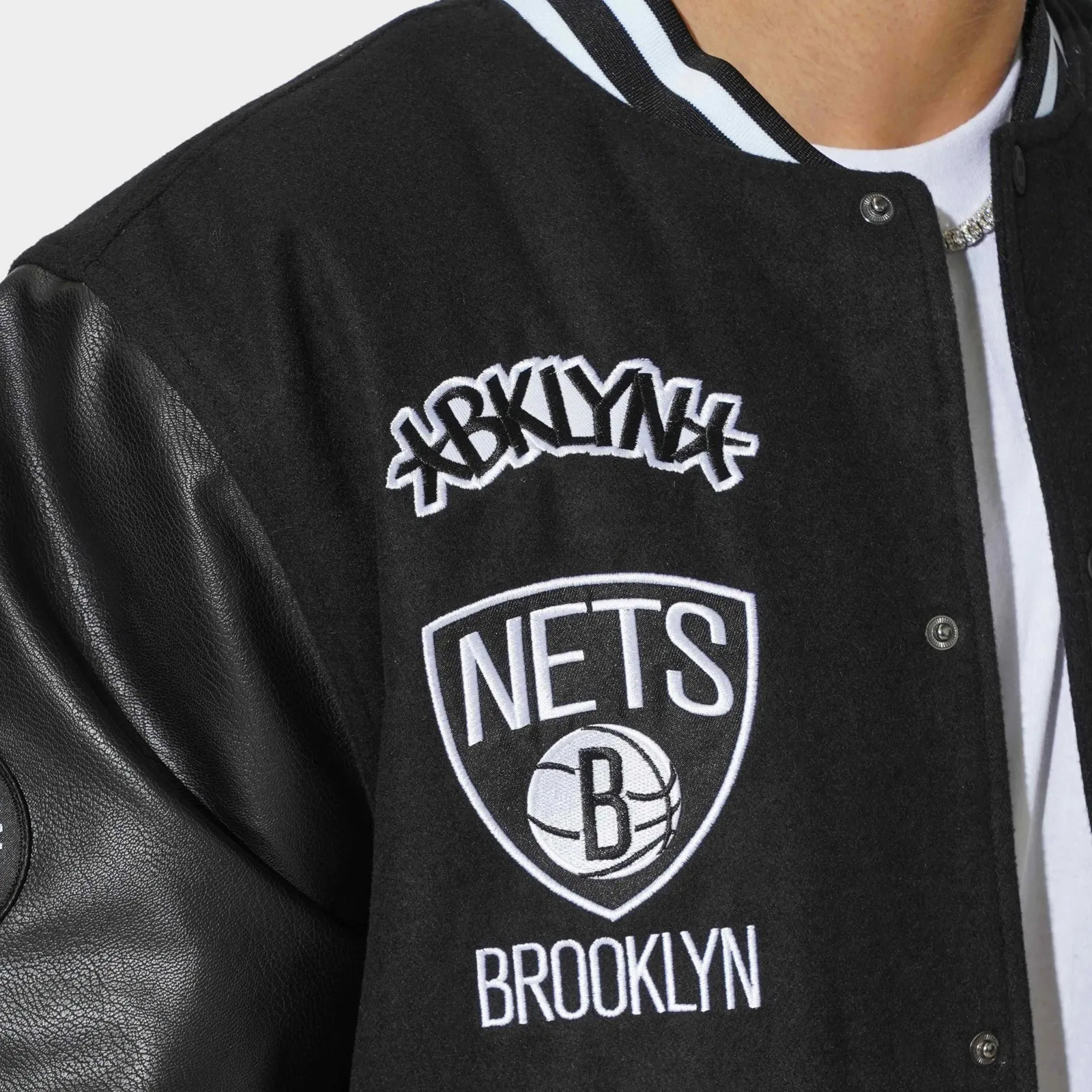 Brooklyn Nets Aberdeen Letterman NBA Essentials Jacket by Mitchell & Ness