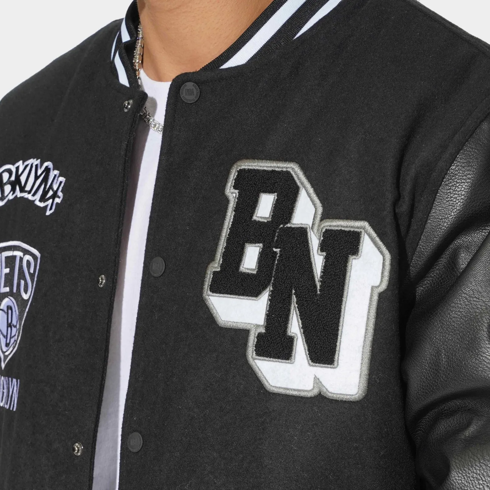 Brooklyn Nets Aberdeen Letterman NBA Essentials Jacket by Mitchell & Ness