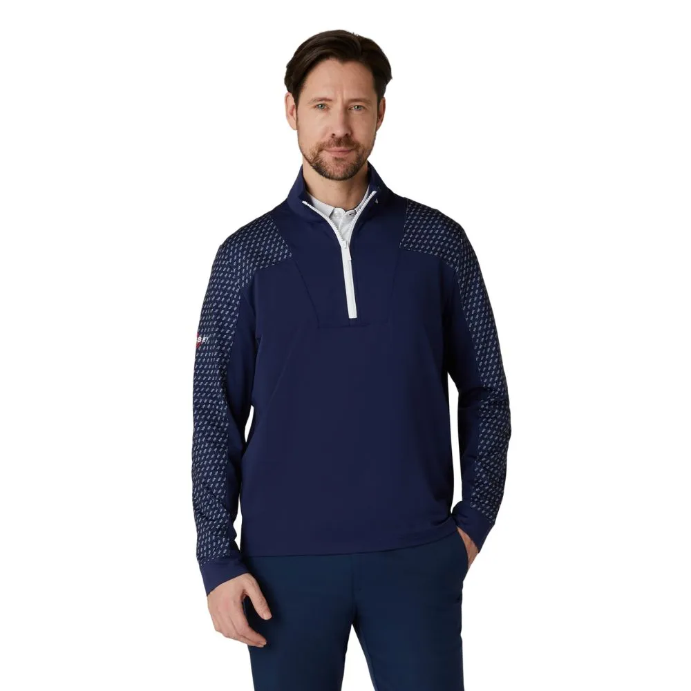 Callaway Golf Odyssey Chev Motion Print 1/4 Zip Pullover Top CGKSE064 - Peacoat