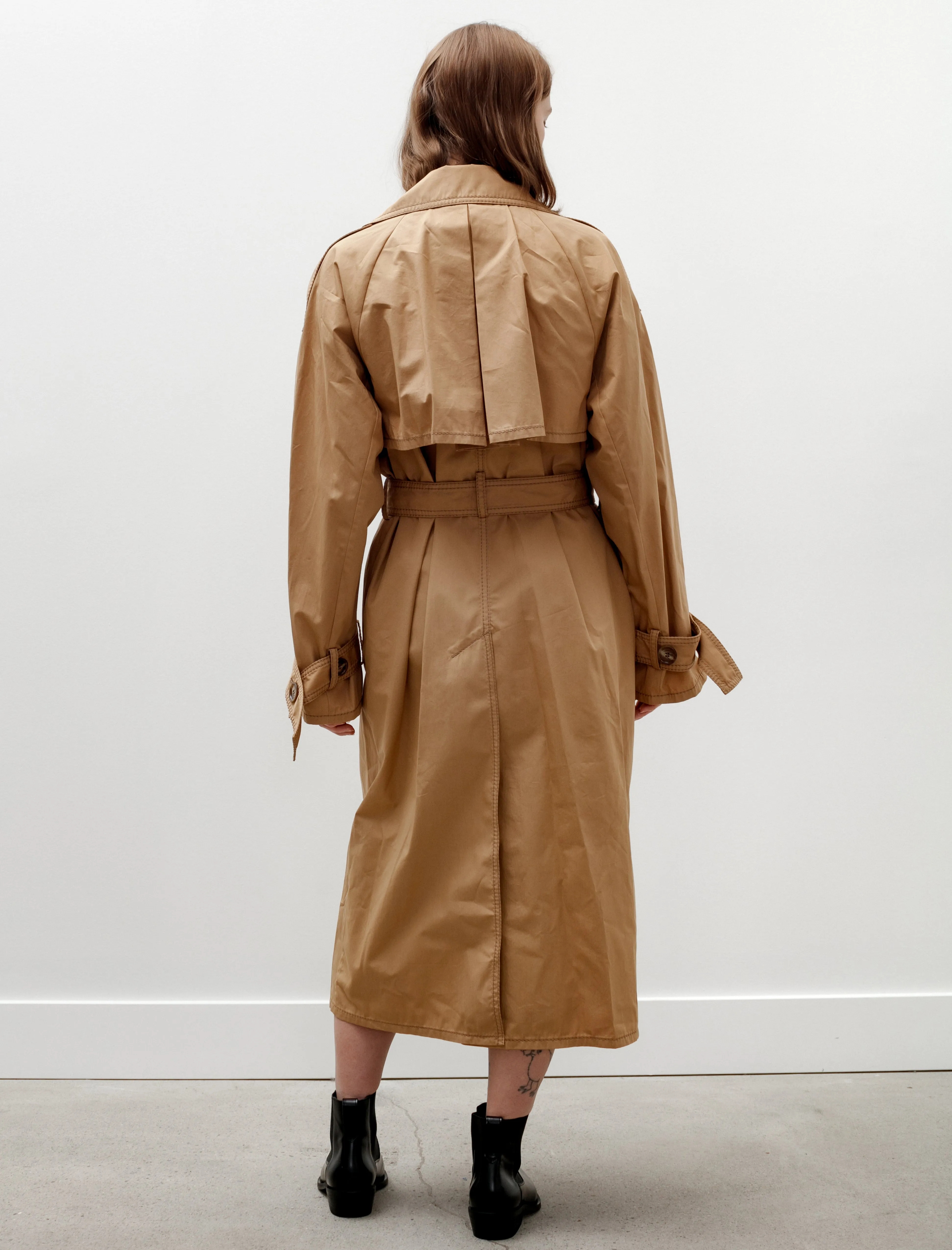 Capelet Trench Coat Khaki Beige