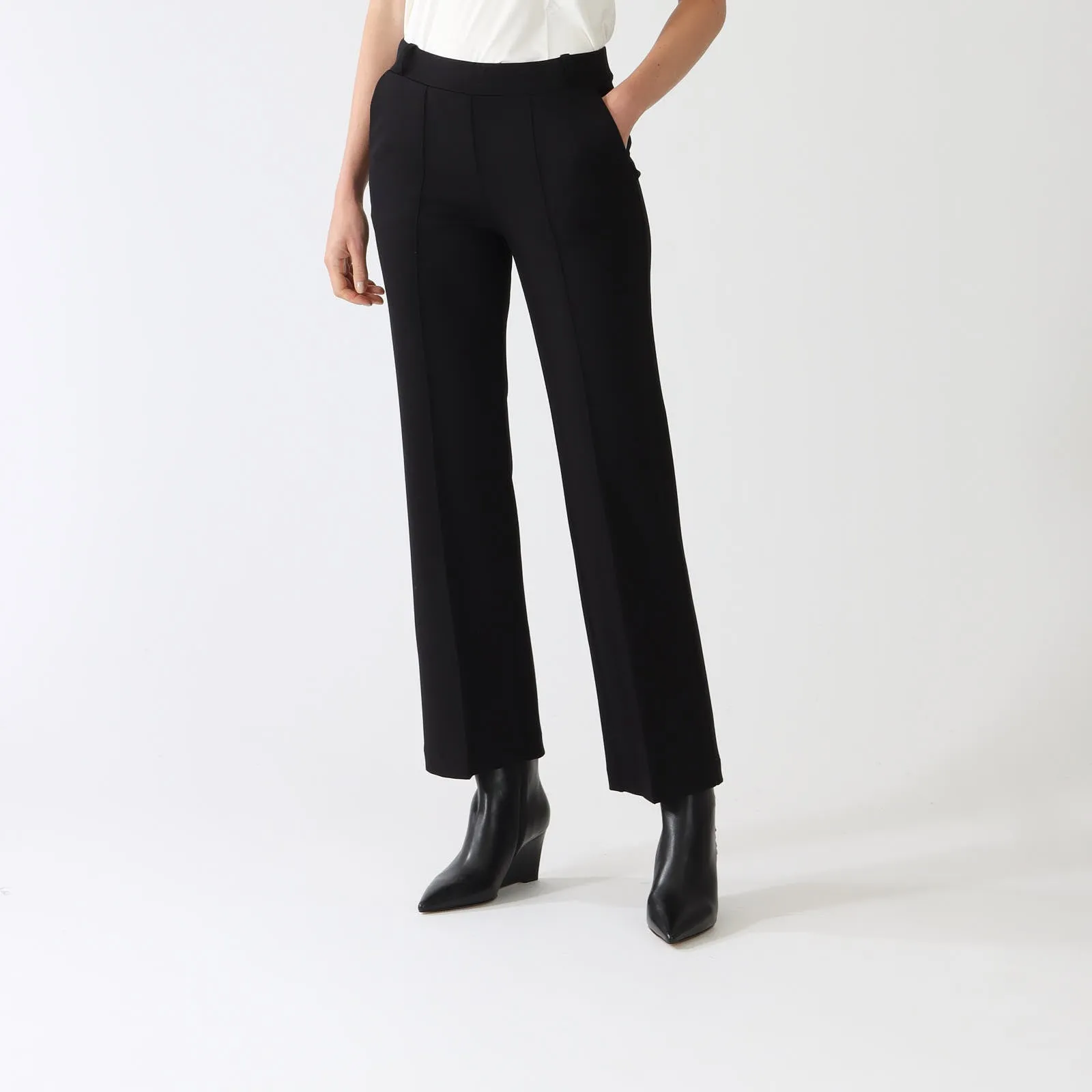 Carla Black Jersey Straight Leg Pants