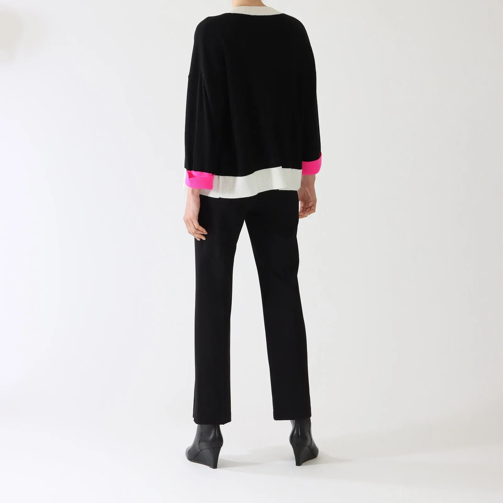 Carla Black Jersey Straight Leg Pants