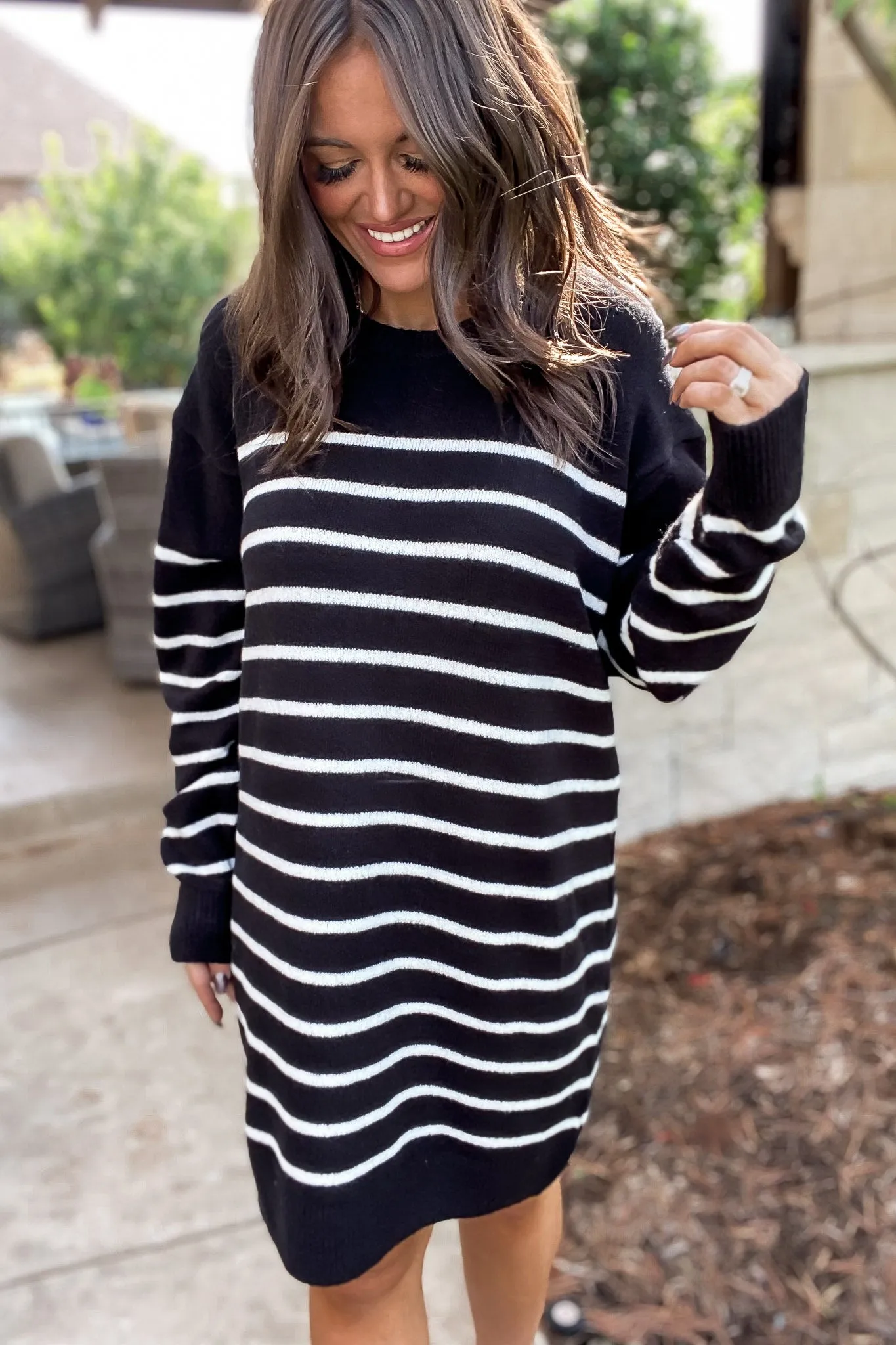 Casually Chic Striped Sweater Dress