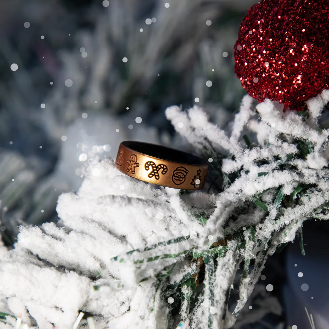 Christmas Icons Silicone Ring - Engraved Dual Layer