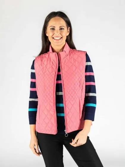 CLAUDIA C Pink Quilted Gilet