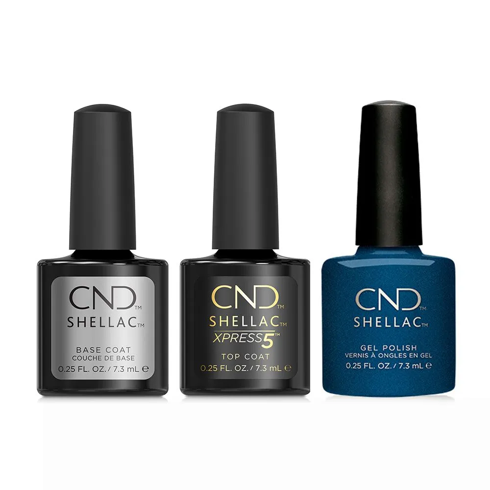 CND - Shellac Xpress5 Combo - Base, Top & Peacock Plume (0.25 oz)