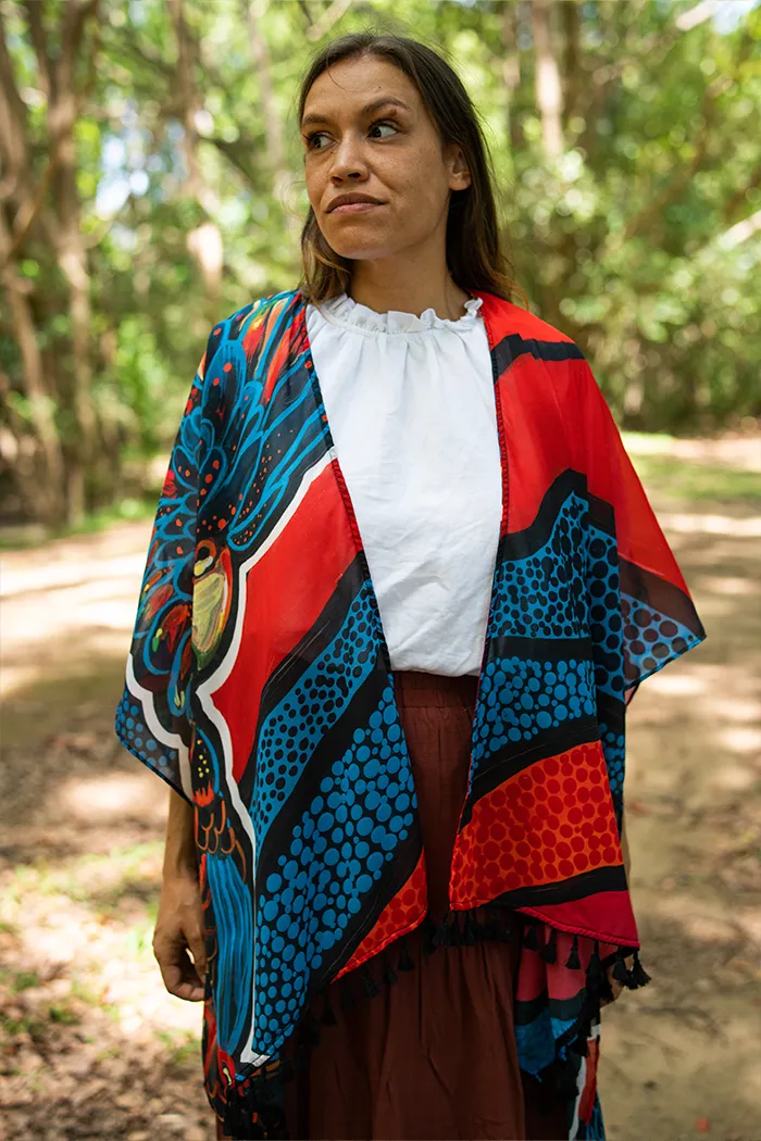 Cockatoo Firebird Chiffon Shawl